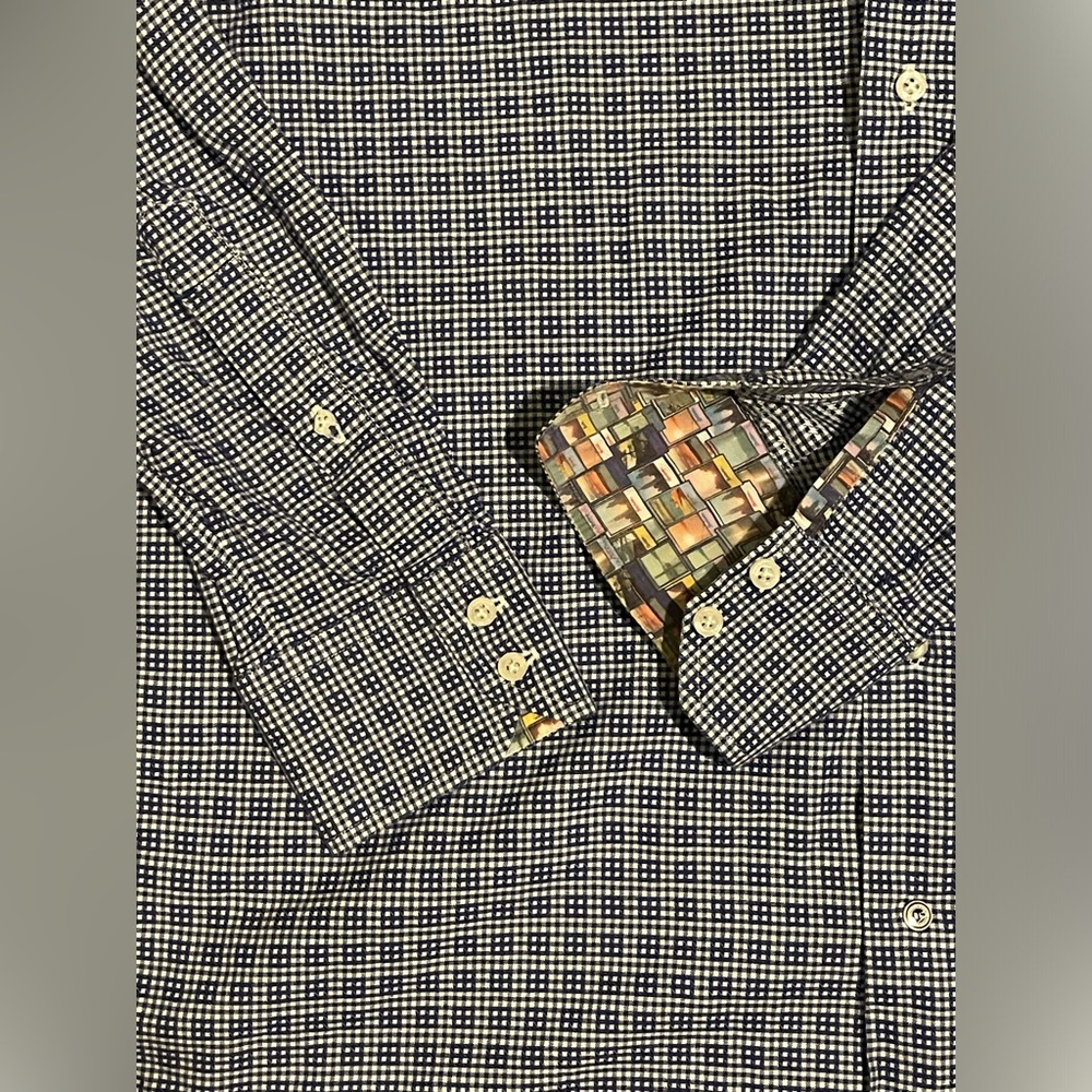Robert Graham Men Plaid Embroidered Decorative Collar & Cuff Long Sleeve Shirt - Picture 3 of 9